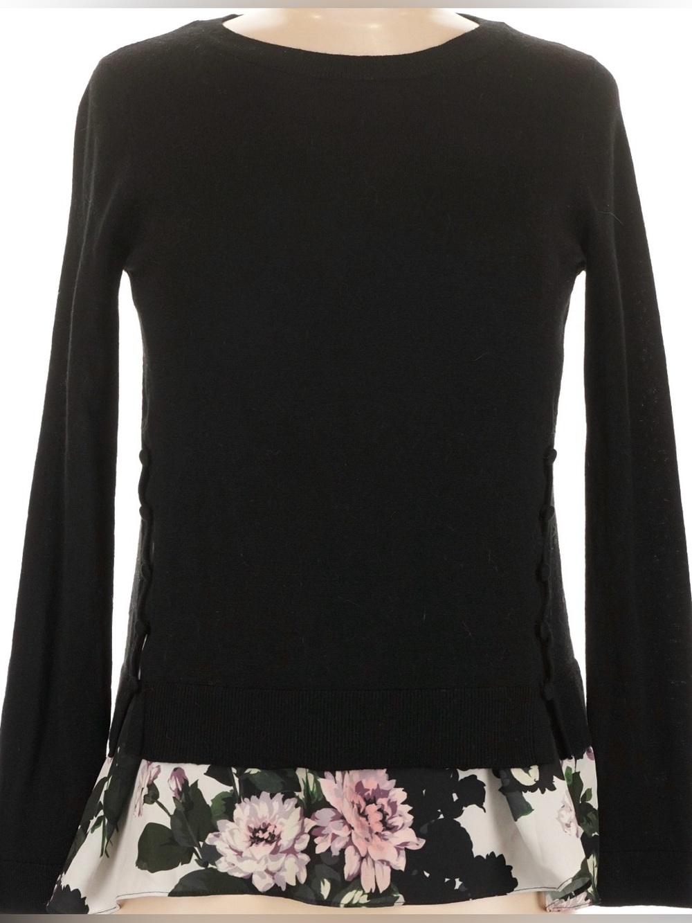 Club Monaco Marina wool floral hymn sweater size medium